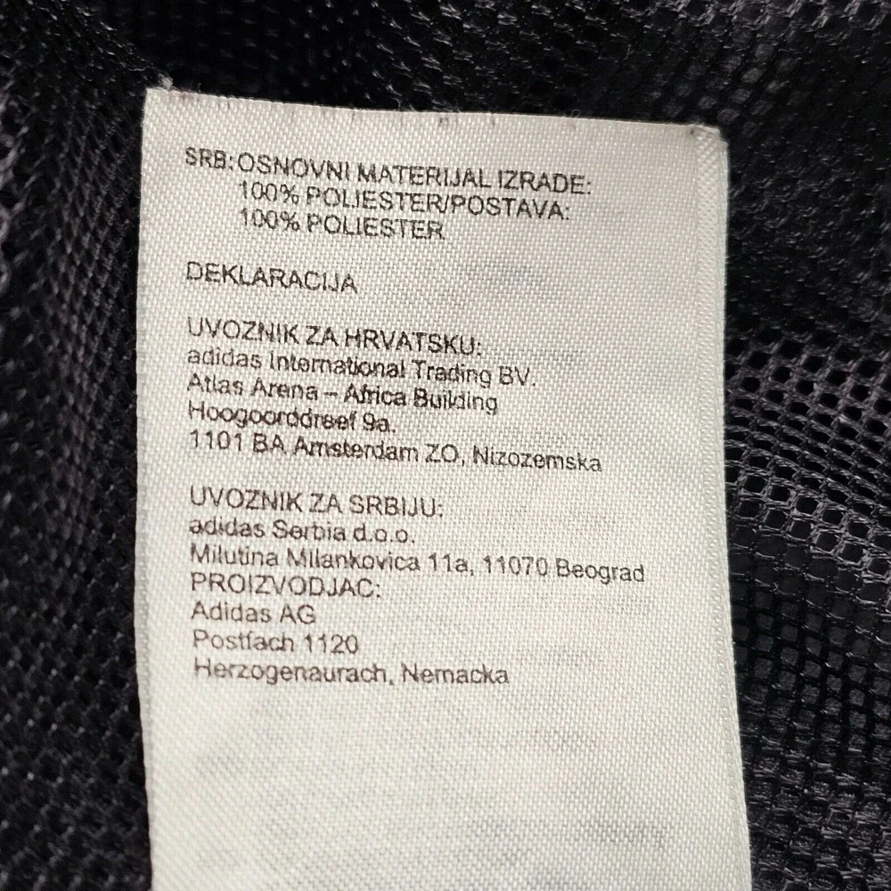Adidas Black Men's Large‎ Hooded Half Zip Windbreaker Mesh Zip Pouch Running